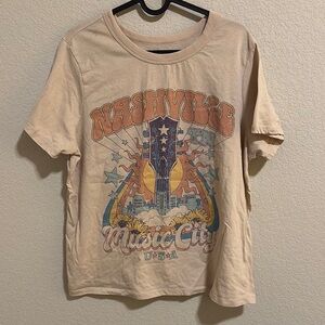 Target Cream Short Sleeve Tee with Vintage Graphic